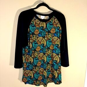 Lularoe paisley print Randy 3/4 sleeve tee
